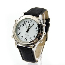 Nieuw quartz horloge Engels Talking Klok Rvs Voor Blind Of Slechtzienden Horloge relogio masculino Klok mannen