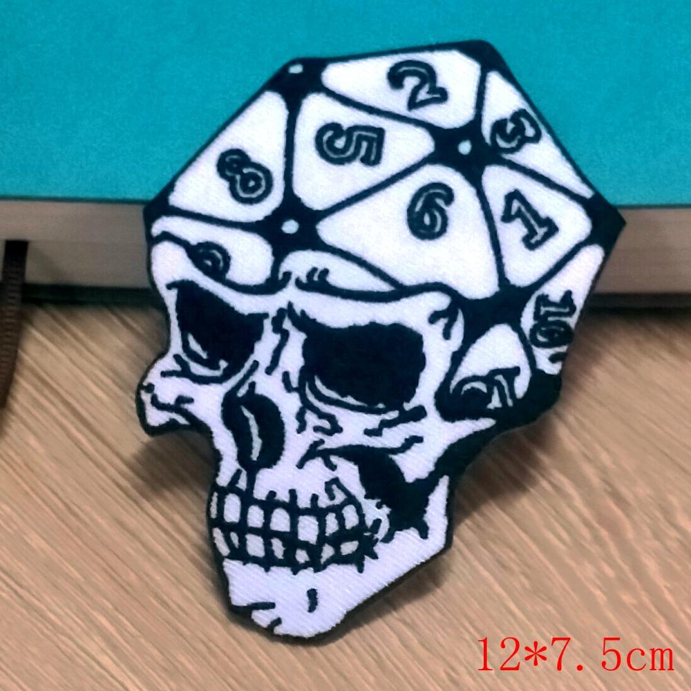 Parches bordados de calavera Punk para planchar en ropa, Parche de gusano de arena para coser en la prenda decoración para ropa: PE5167CT