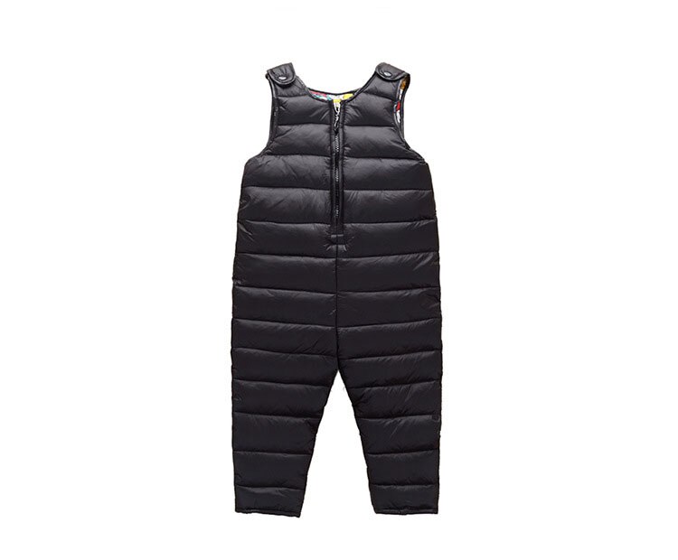 Boys Down Overalls Children Clothing Baby Outside Jumpsuit Winter Girls Mickey Romper Overalls Kids Thick Warm Windproof Clothes: Black / 18M