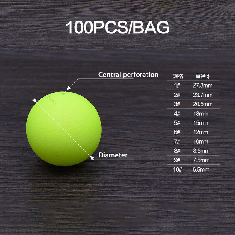 100PCS/lot φ 6.5mm-27mm EPS Foam Fishing Float Hard Balls Buoyancy Ball Float Gear Fish Float Outdoor Fishing Floating Accessory