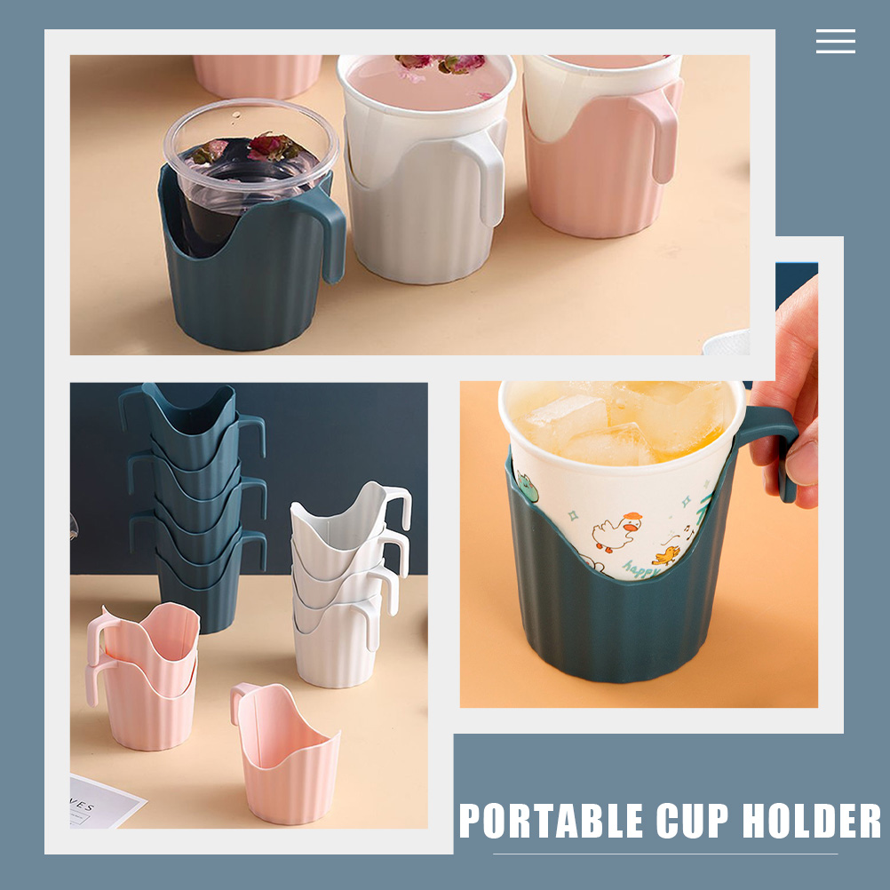 6 stk. isolerede kopholdere til kaffe, kontor, glaskopper, skrivebord, papir, plastik, ærme, tumblere