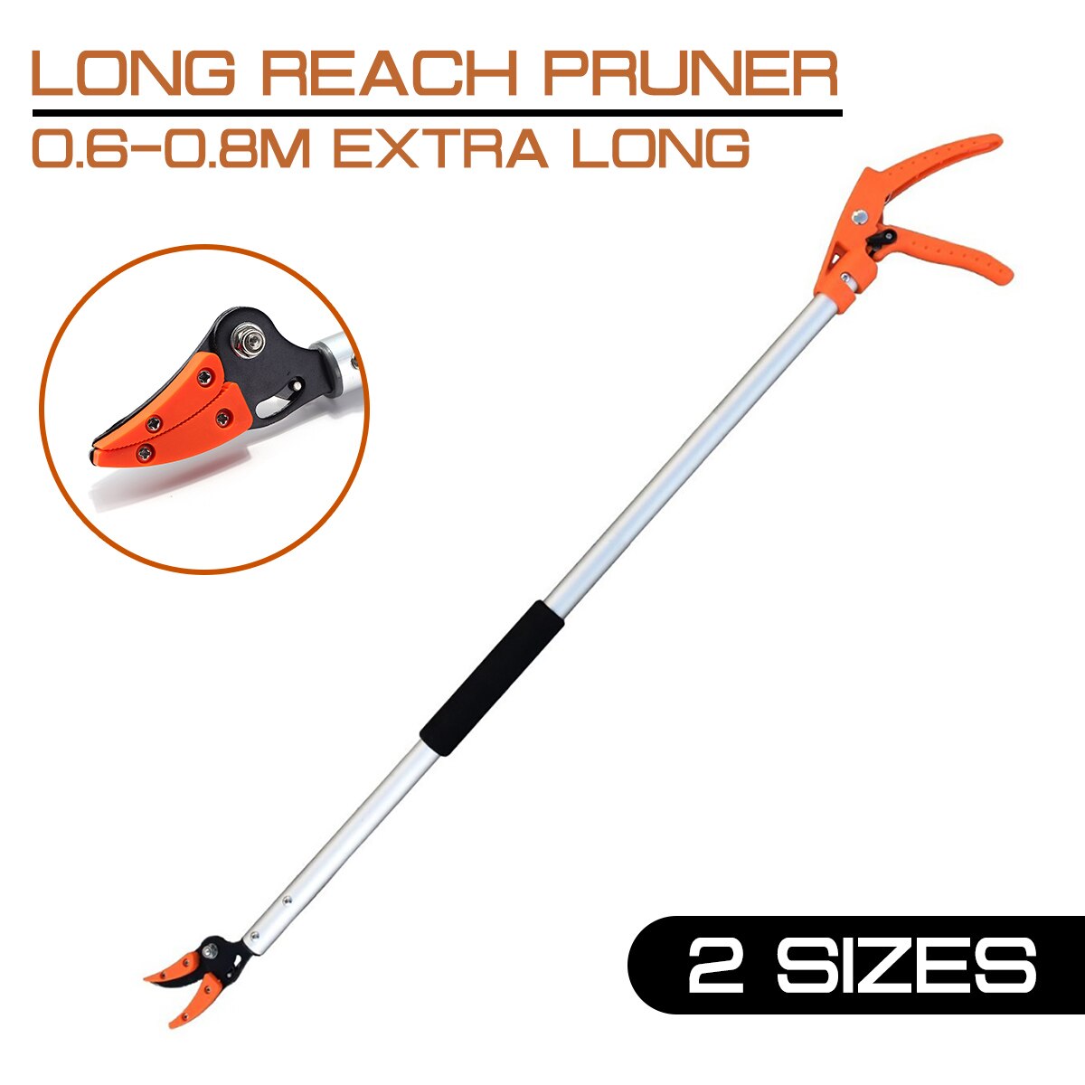 0.6-0.8M Extra Long Telescopic Pruning and Hold Bypass Pruner Fruit Picker Tree Cutter Max Cutting 1/2 inch Garden Supplies