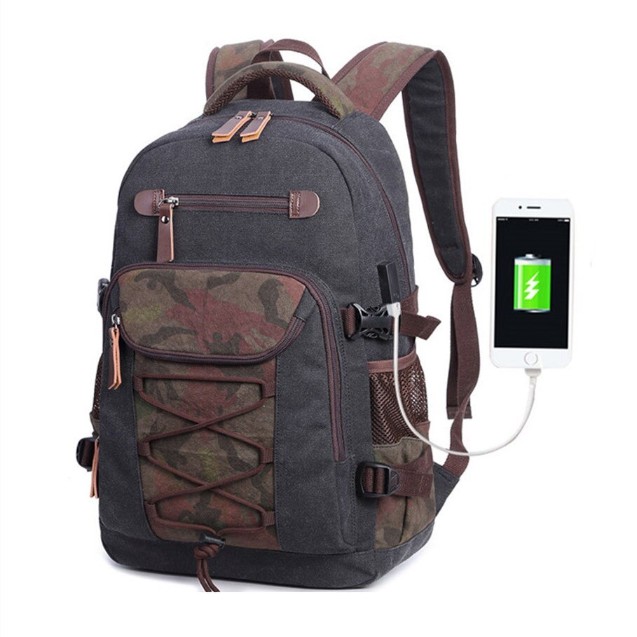 OKKID leinwand schule Rucksack für junge bagback freundlicher zurück Pack Schüler bookbag schule taschen für Teenager jungen männer große reise Rucksack: Schwarz