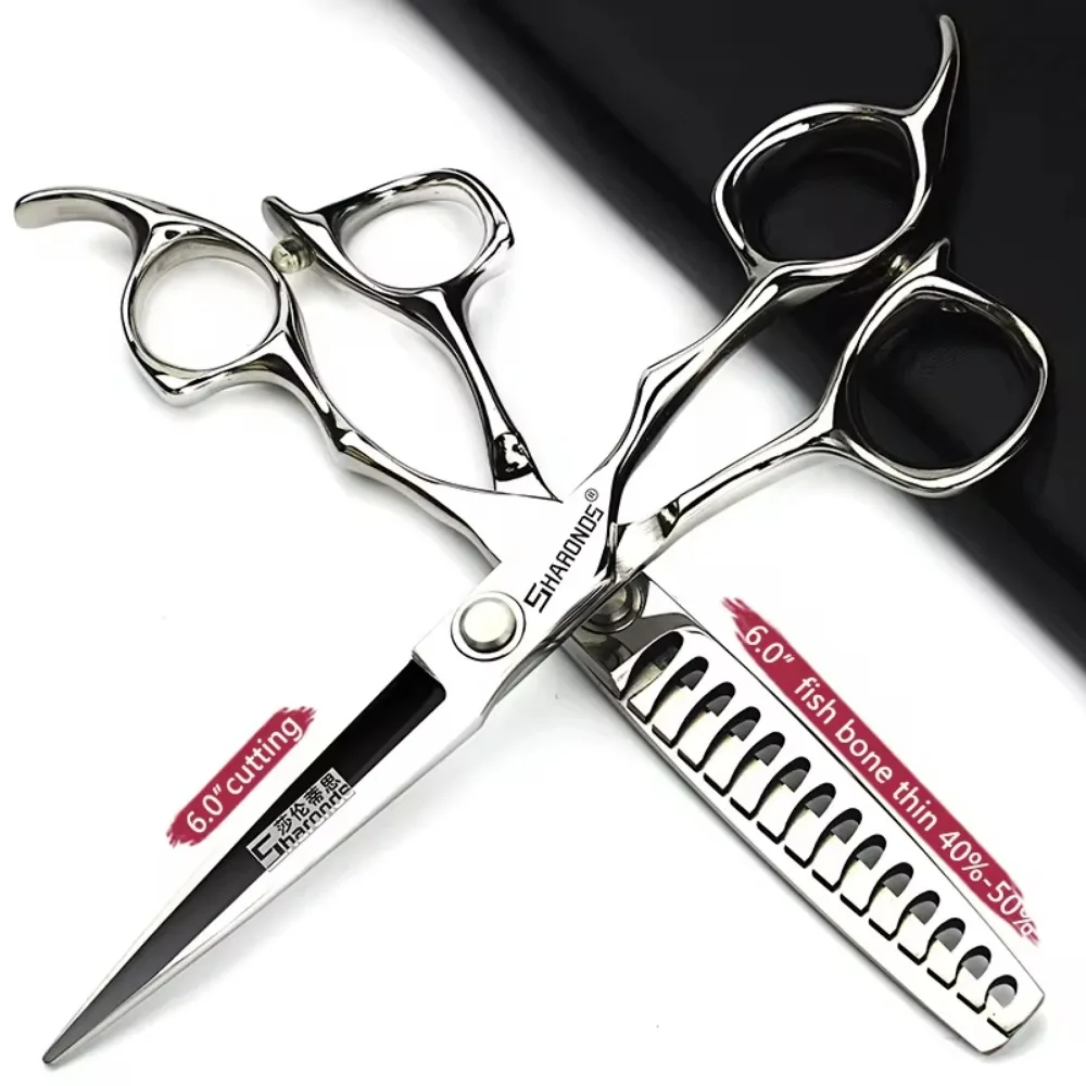 6 Inch Kapper Specifieke Schaar Professionele Kappers Schaar Kapper Tondeuse Set Platte Dunner Haar Snijgereedschappen: Bruin
