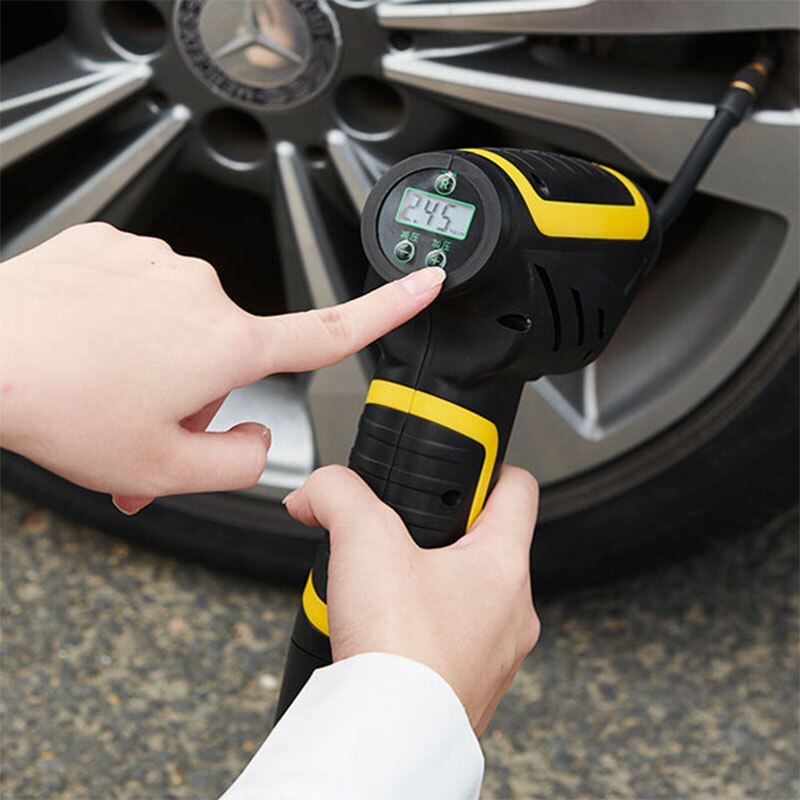 Car handheld wireless air pump smart digital display auto car air pump tire portable removable battery