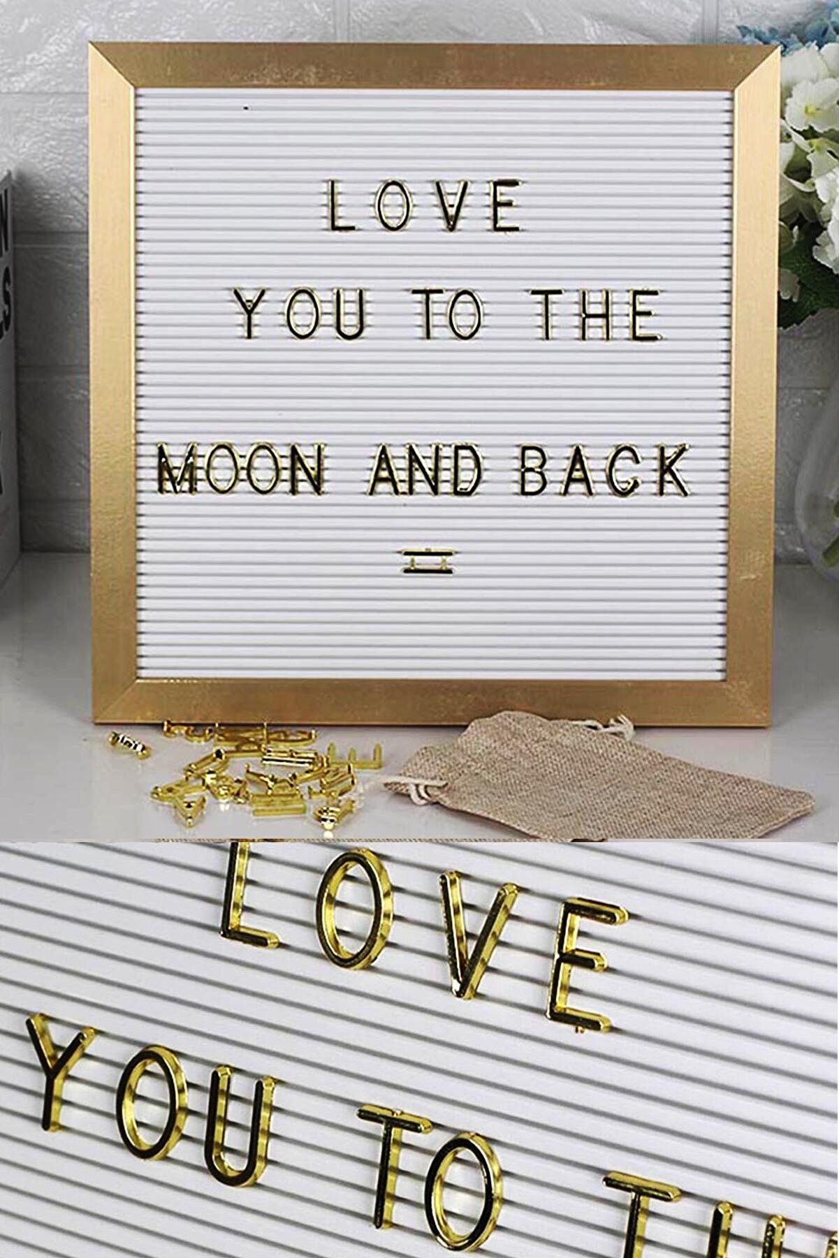 Vervangbare Schrijfbord Zwarte Kleur Message Board En 121 Gouden Brief-Karakter 26X26 Cm Decoratieve memo Board: WHITE