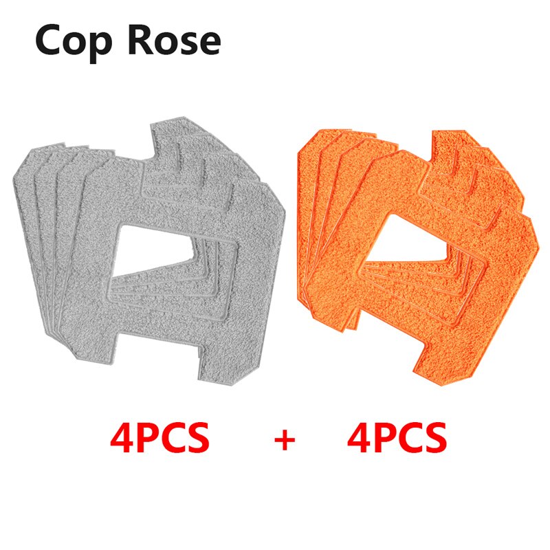 Cop Rose X6 Vacuum Cleaner Parts Fiber Mop Cloths 4 Sets For Window Cleaning Vacuum Robot X6 Wet And Dry Cleaning Polishing 8