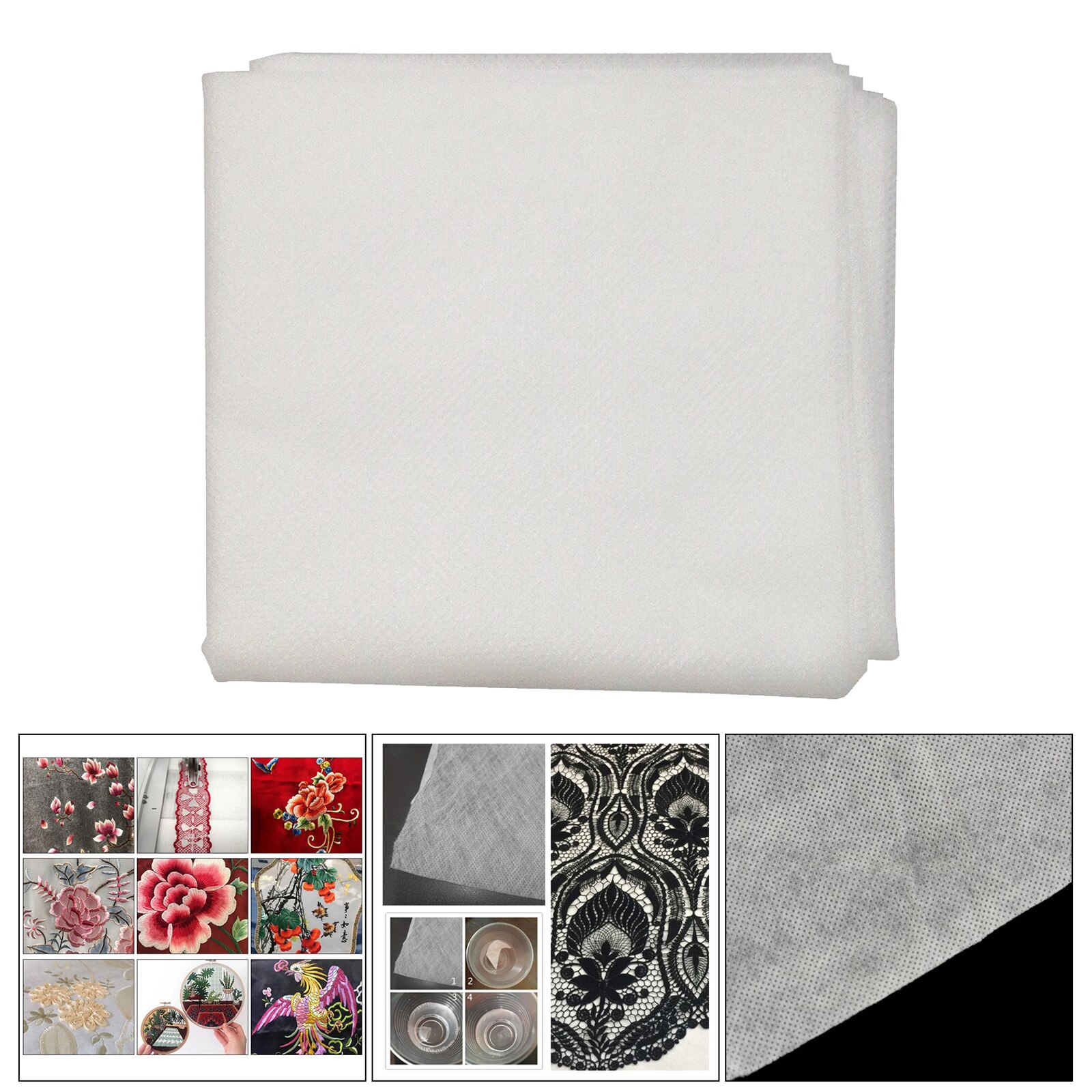 5Pcs 20Cm Stof Transfer Papier Water Oplosbare Borduurwerk Stabilizer Topping