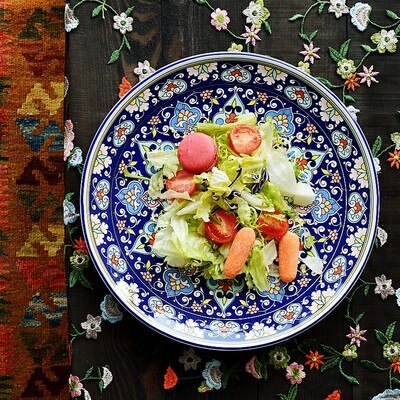 Céramique Vaisselle Gulina Fleur-Centrale en forme Asiatique Exotique Décoratif Plaque Assiette De Fruits Gâteau Dessert Plat Plateau de Petit Déjeuner