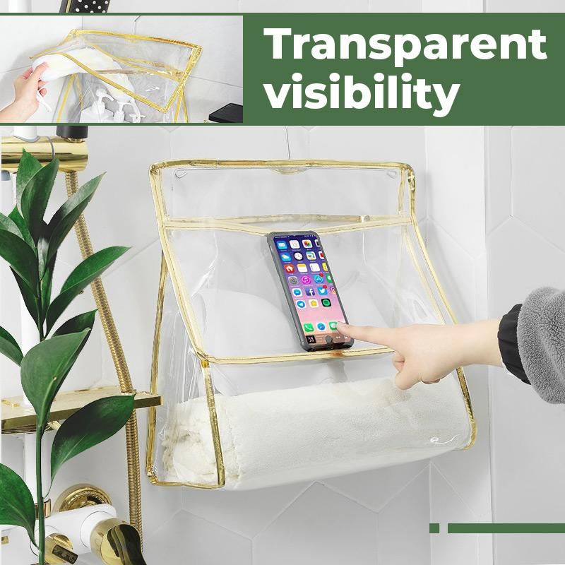 Salle de bain sac étanche transparent douche vêtements serviette stockage sac suspendu dortoir mur vêtements artefact sous-vêtements sac à poussière