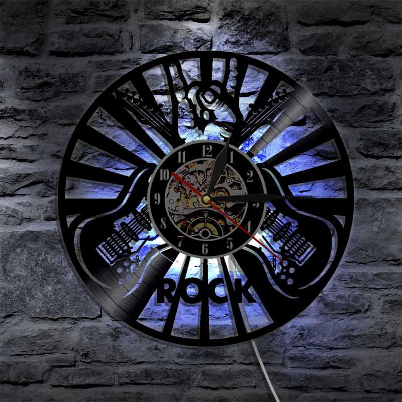 Vinyl Record Wall Clock with 7 Colors Change Lumin... – Grandado