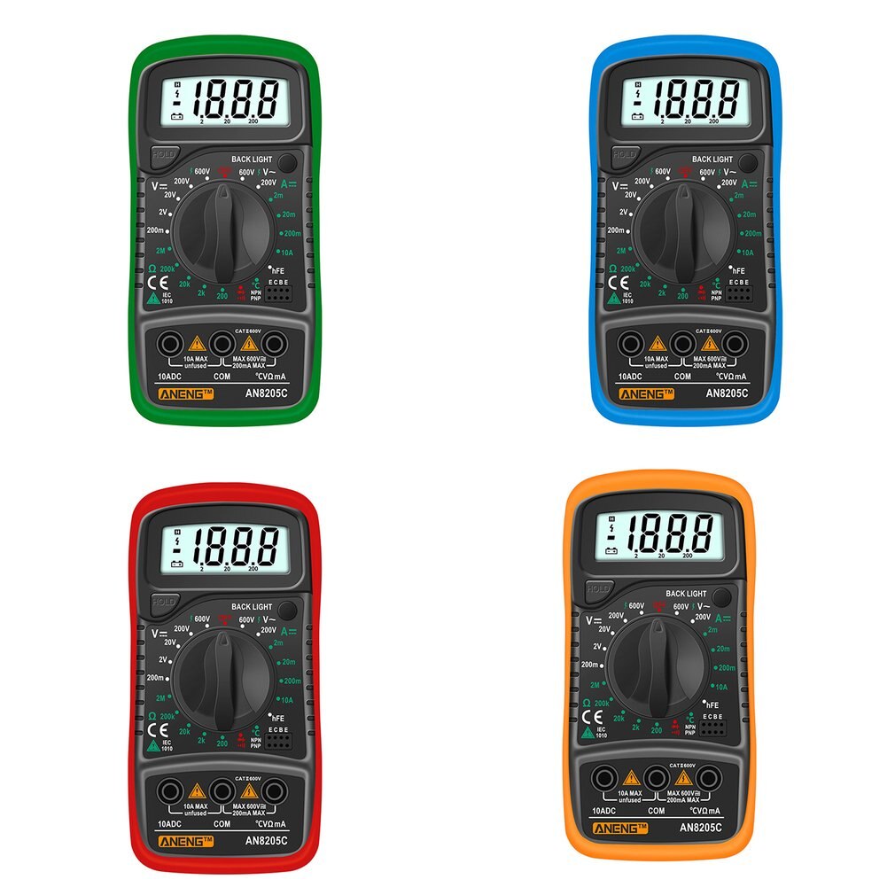 ANENG AN8205C Digital Multimeter AC/DC Ammeter Volt Ohm Test Meter Profession Multimetro With Thermocouple LCD Backlight Display