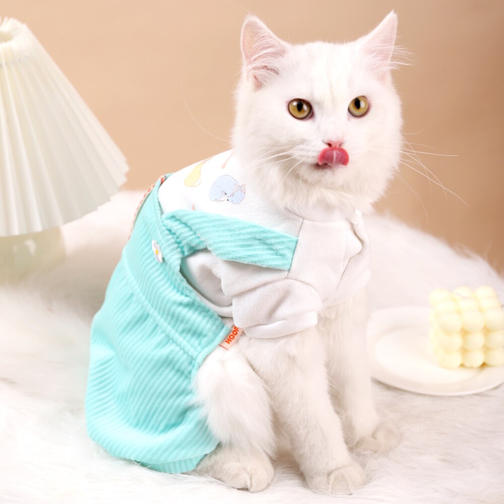 HOOPET-monos de invierno para gato, Chaqueta de felpa para perro, abrigo cálido para gato, Chihuahua, disfraz de gato, ropa de lana suave para mascotas, suministros para mascotas