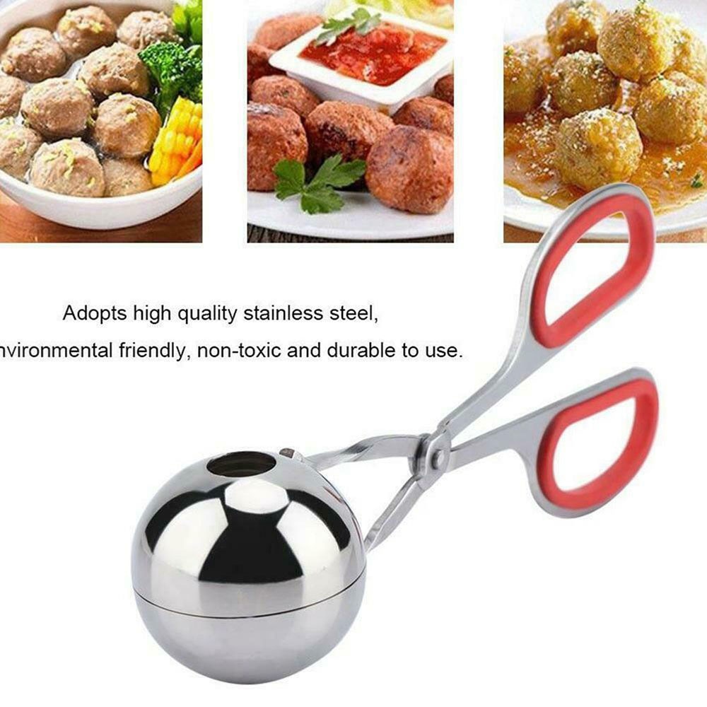 Utensilio de cocina pinza para albóndigas rellenas de acero inoxidable antiadherente para hacer carne de pescado Manual de