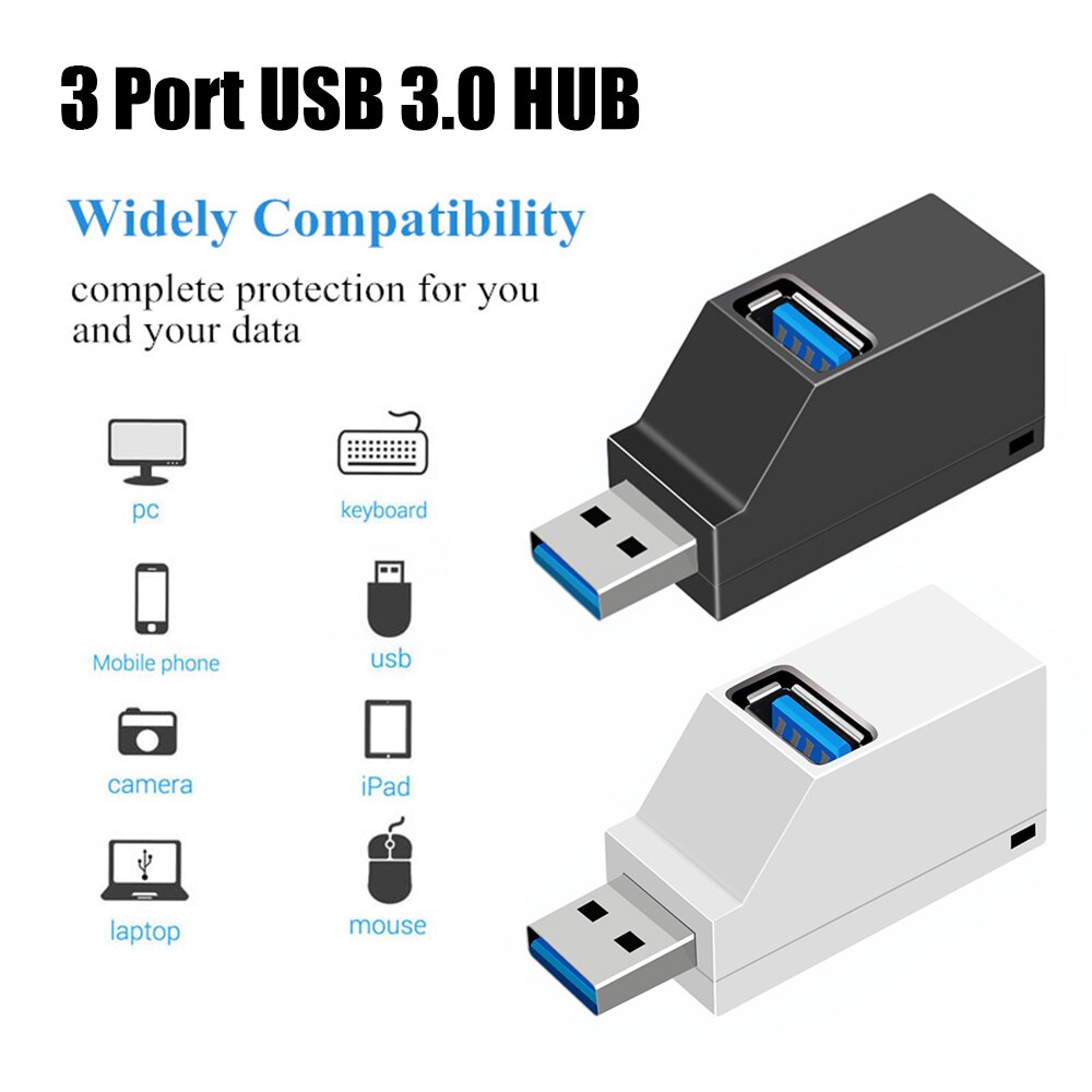 Universele Mini 3 Poorts USB 3.0 Hub High Speed Data Transfer Splitter Box Adapter Voor PC Laptop MacBook Pro Multi -port USB Hub