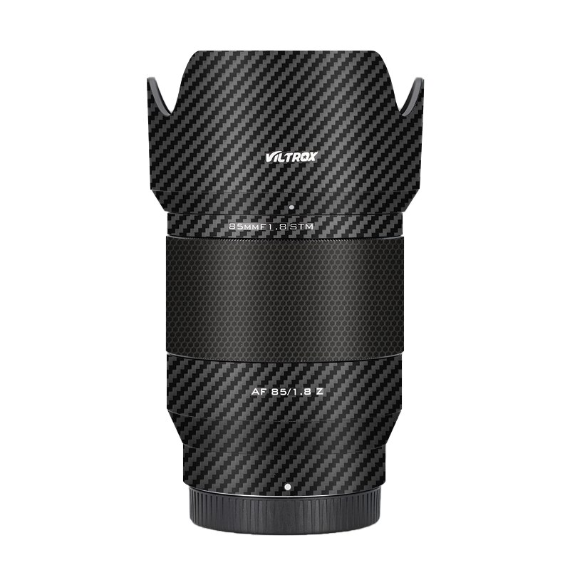 Viltrox AF85F1.8 Z naklejką na obiektyw do Viltrox AF 85mm F1.8 mocowanie obiektywu skórka kalkomania Premium okłady futerały ochronna folia: Carbon Fiber Black