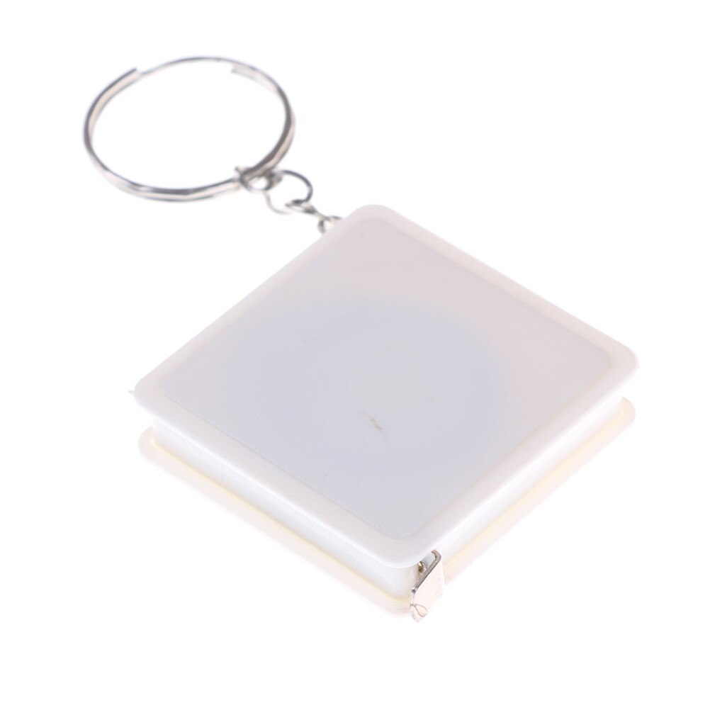 Mini rolmaat met sleutelhanger plastic draagbare intrekbare liniaal centimeter/inch rolmaat 1 meter