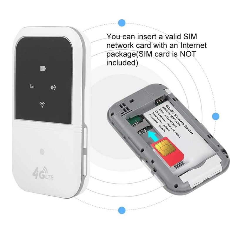 4G Pocket Router, Mini Wireless WiFi Router LTE WiFi Box Router, Provide WiFi for Smartphones Tablets Terminal Devices