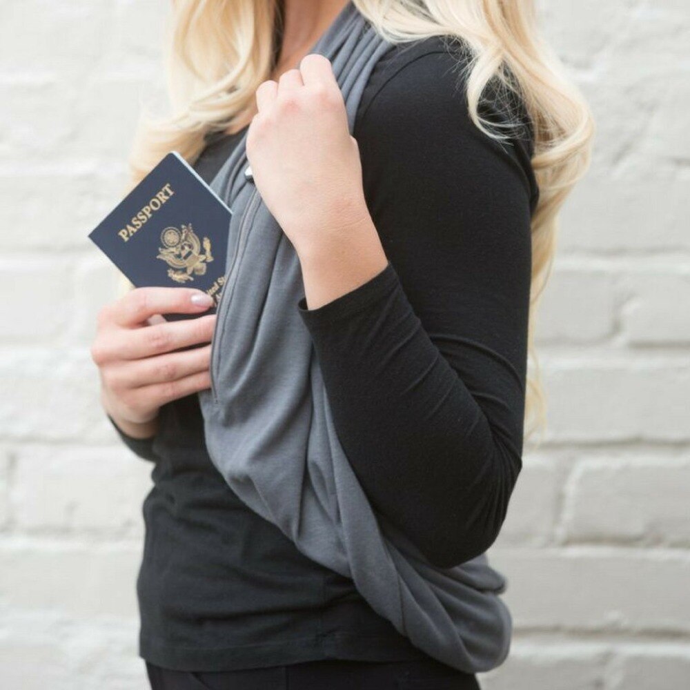 Convertible Infinity Sjaal met Pocket Reis Infinity Sjaal All-Match Mode Vrouwen Sjaals Effen Soft Pocket Loop Sjaal