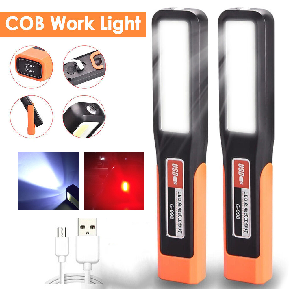 LED-Arbeitsleuchte mit Magnet, Wartungsbeleuchtung, Taschenlampe, Auto, Garage, Mechaniker, Lampe, Aufladen, COB, Auto-Wartungsleuchte mit Haken