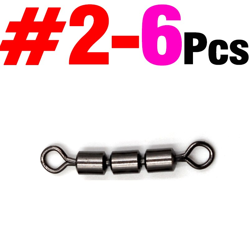 MNFT 6Pcs High Speed 3 Roller Swivels Brass Triple Rolling Swivels 3 Rollers Saltwater Swivels Have Multiple Sizes: Size 2  6pcs
