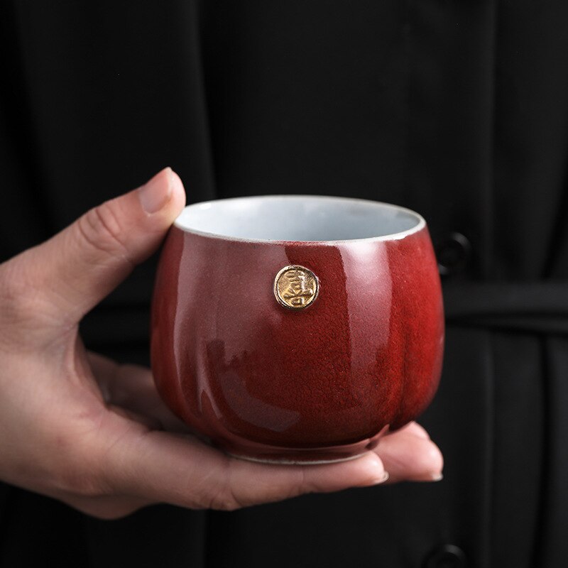 Japansk stil ovn bagt tekop keramisk kung fu te sæt kop master cup personlig kop 4 kop sæt tekopper te kop sil