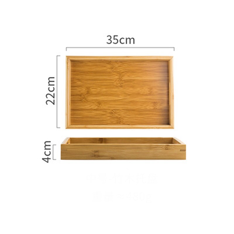 FANCITY Japanese style rectangular bamboo tray household bamboo wooden tea cup tray wooden tray wood tray fruit tray tea tray: green