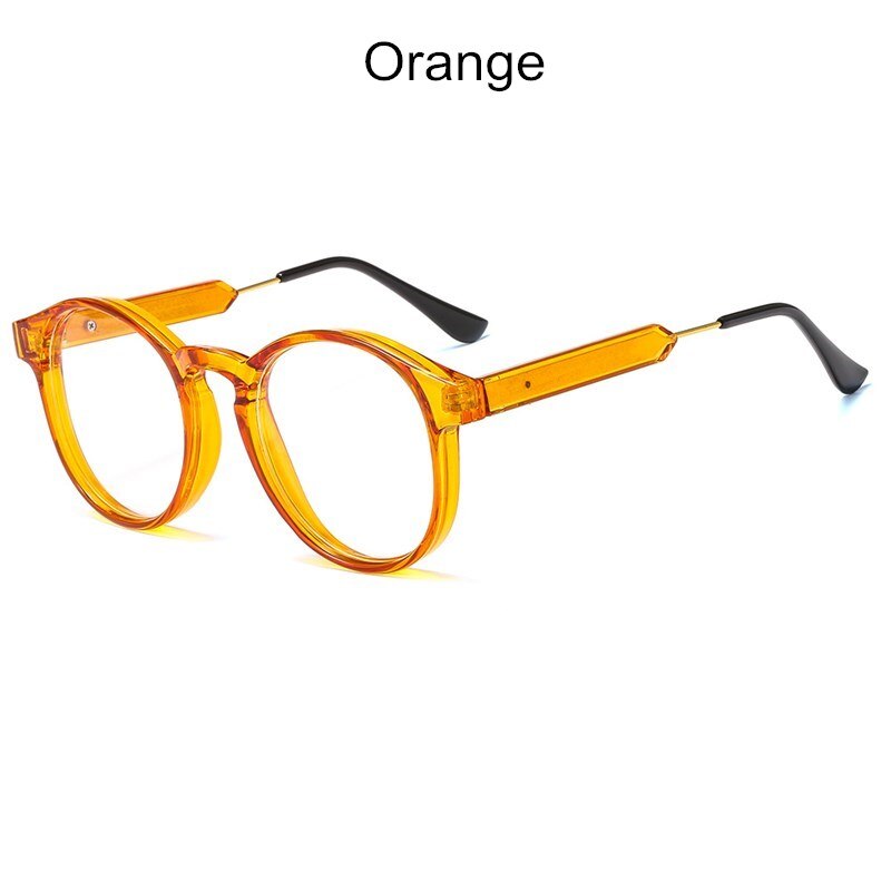 Kottdo classic pyöreät silmälasit miesten vintage läpinäkyvät silmälasien kehykset naisille likinäköisyyskehys: Oranssi