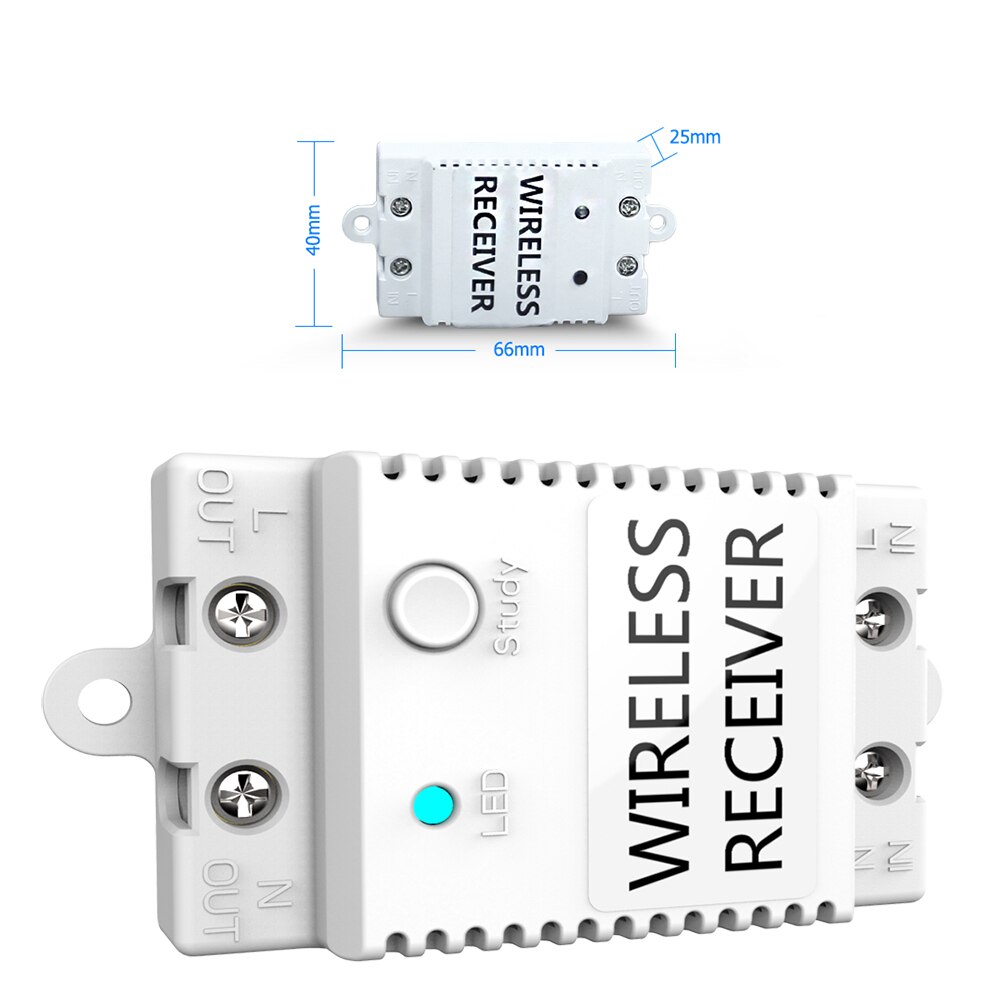 Wireless Remote Control Light Switch, Wireless Receiver Switch Panel 100V-240VAC 50/60HZ Safe for Living Light (1CH-black)