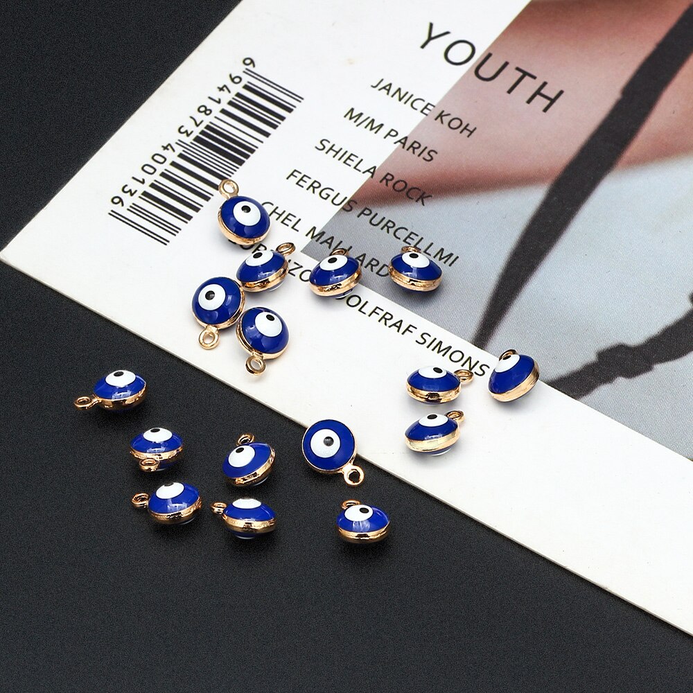 30pcs/lot LUCKY EYE turkey evil eye gold /silver Color tone charms connectors beads for diy bracelet bangle jewelry accessories