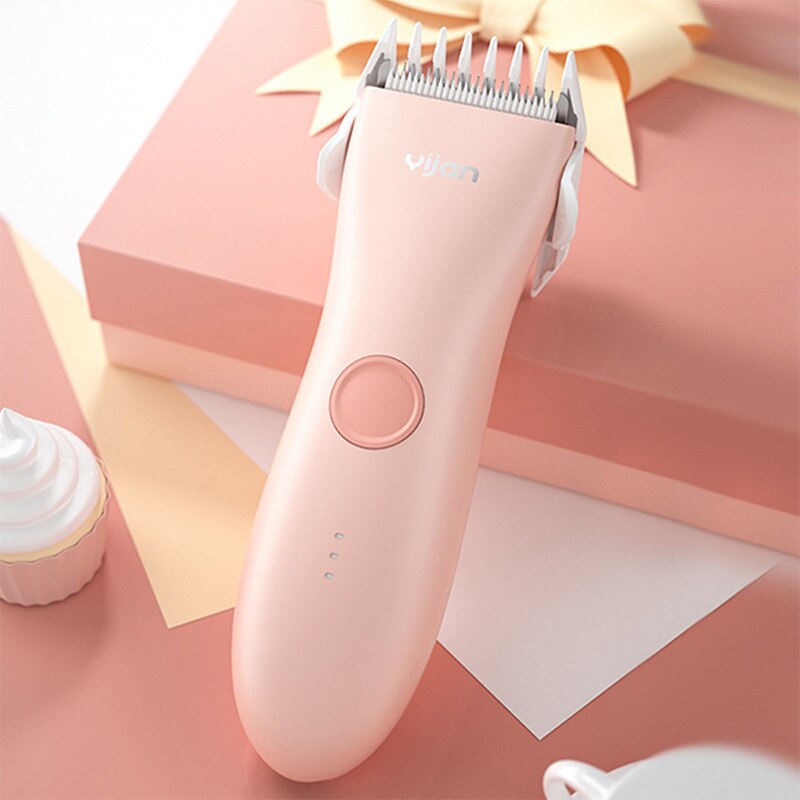 Baby Hair Clipper Mute Waterproof Razor Baby Hair Clipper Charging Household Children Hair Clipper for Kinds and Adult: Pink