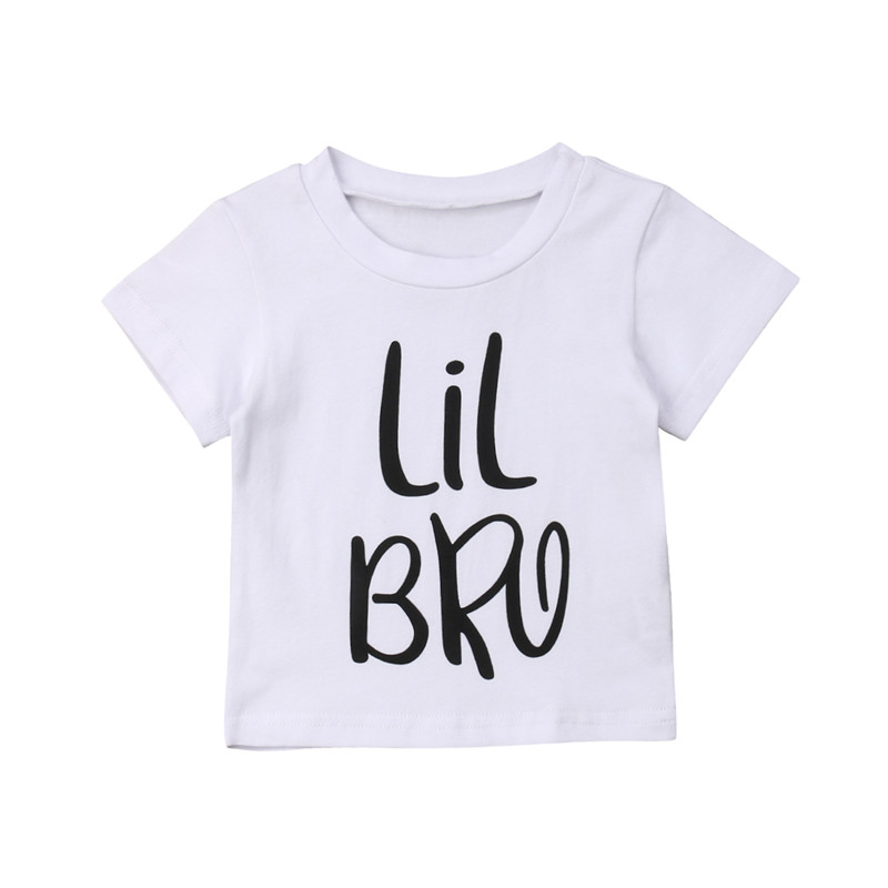 Little Brother Big Sister Kids Baby Boy Girl Cotton T-shirt Summer Short Sleeve Twins Matching Tops Cute tshirt Tee