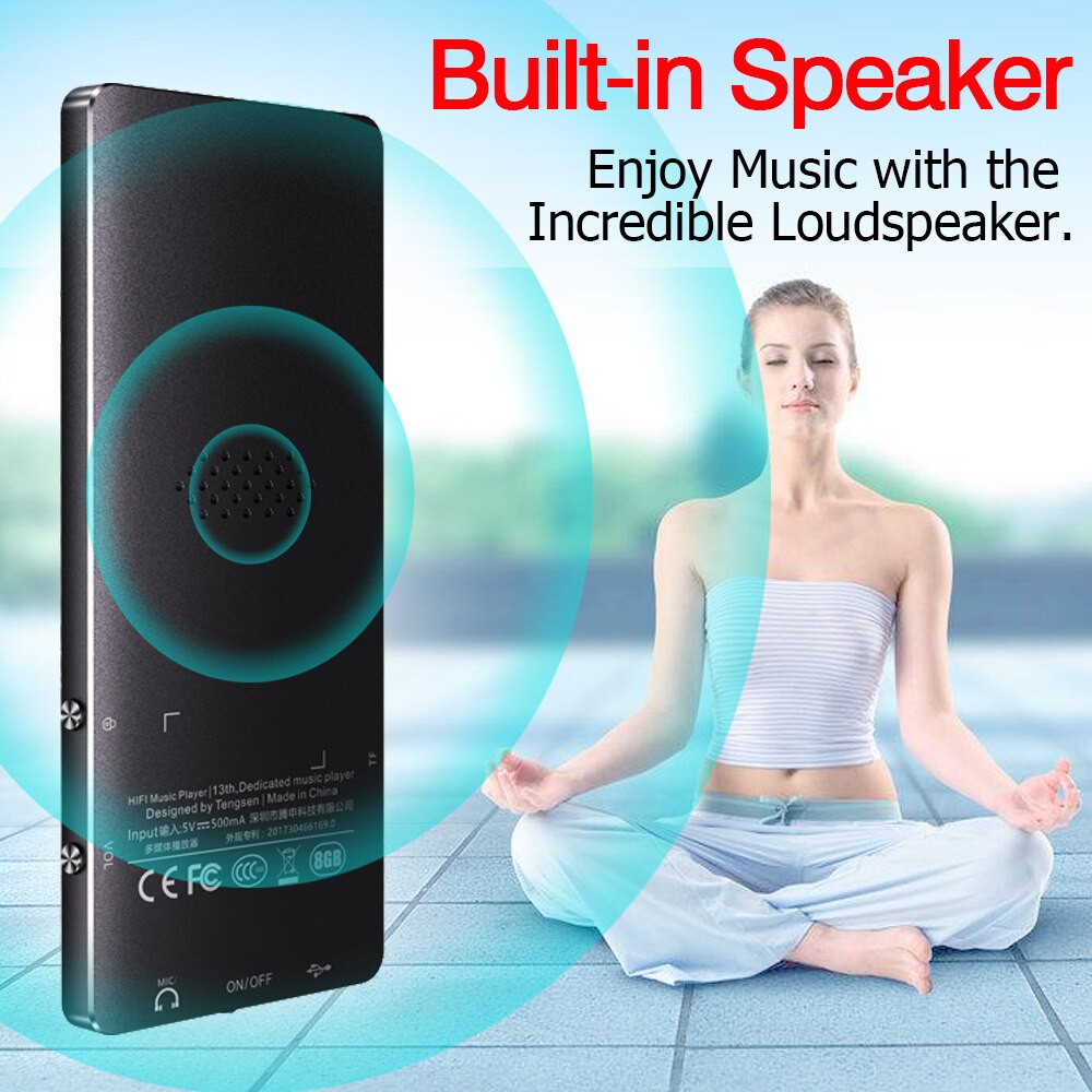 REDANT MP3 Lettore Bluetooth Con built-in Speaker da 1.8 pollici Dello Schermo di Tocco Tasti FM Radio Voice Recorder E-Book Lossless Musica Hifi