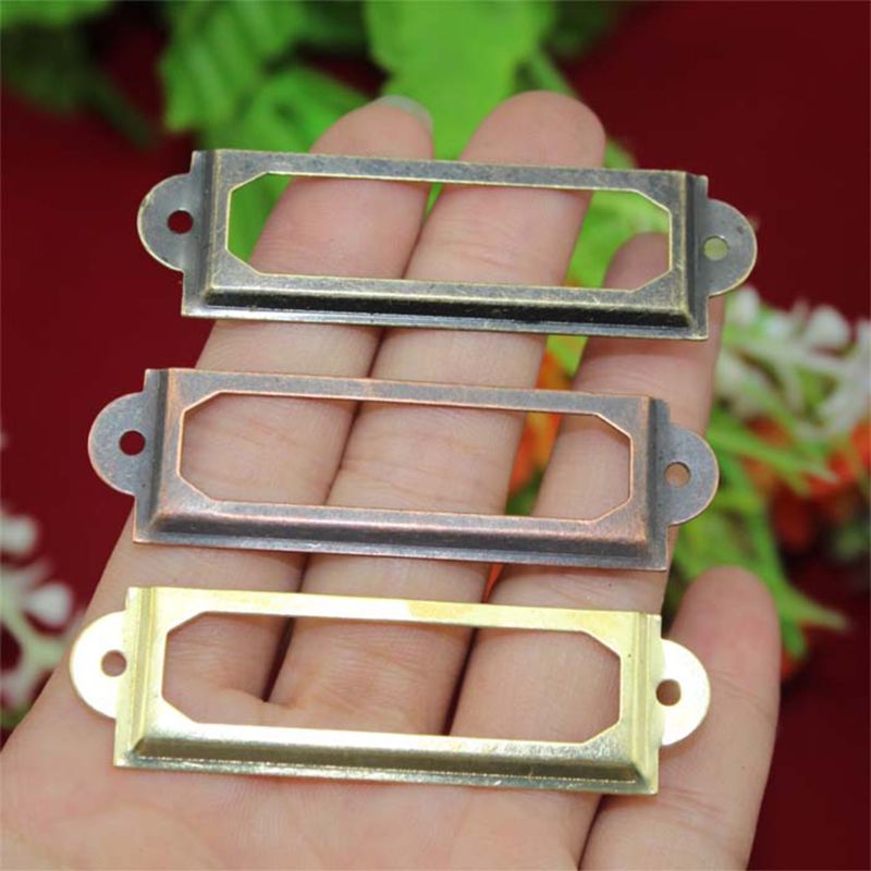1 Set/50 Pcs Office Library File Drawer Cabinet Card Tag Label Holder Metal Frame