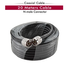 20 Meters Black RG6 Coaxial Cable N Male to N Male Connector Low Loss Coaxial Cable for Mobile Cell Phone Booster and Antenna