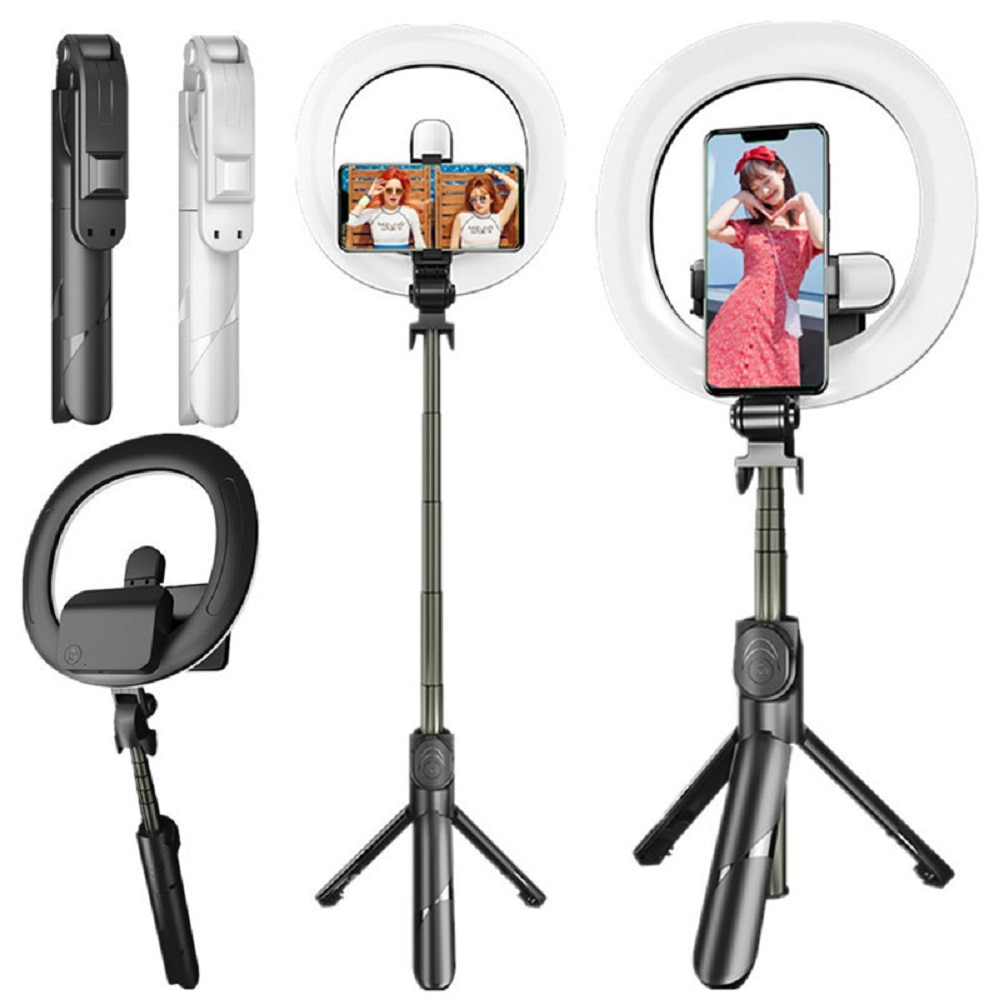 5 i 1 selfie ringe lys trådløs bluetooth selfie pinne mini stativ håndholdt uttrekkbar selfie pinne fjernkontroll til video sminke