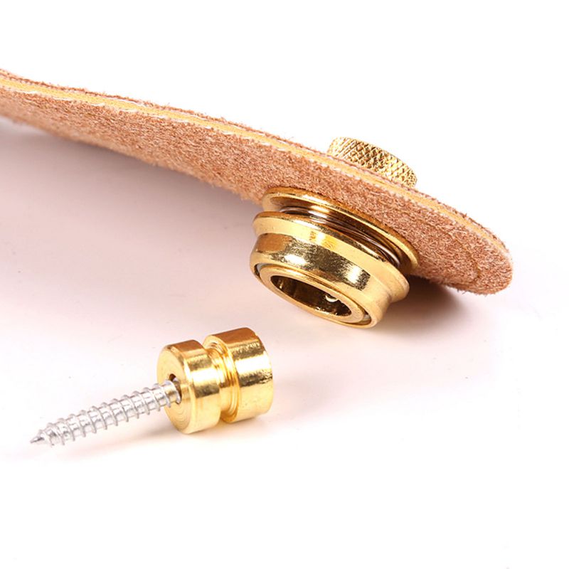 Verrou de sangle de guitare chromé, bouton de verrouillage pour toute basse acoustique électrique, vis facile à fixer et à enlever