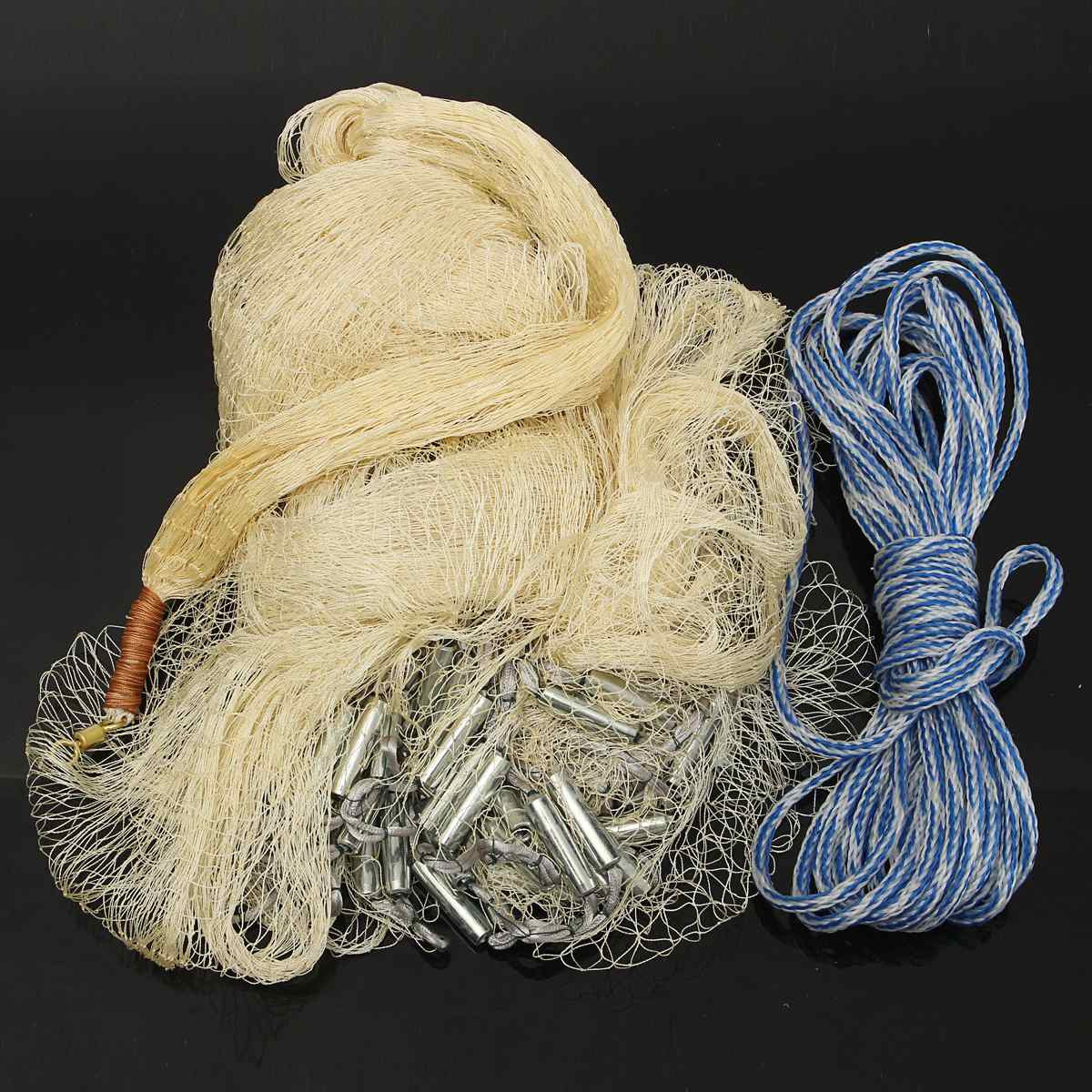 3Mx4M Big Hand Throw Fishing Net Nylon Monofilament Fish Gill Net Easy Throw Hand Casting Easy Throw With Sinker Fishing Tools