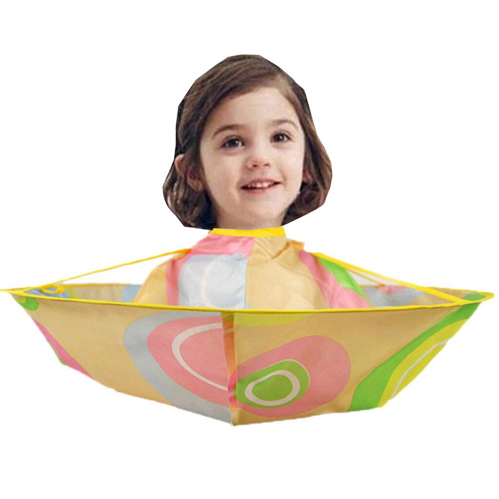 Enfants enfants coiffure Cape dessin animé imprimer vêtements Salon coiffure couverture barbier coiffeur imperméable cheveux coupe vêtements: Yellow