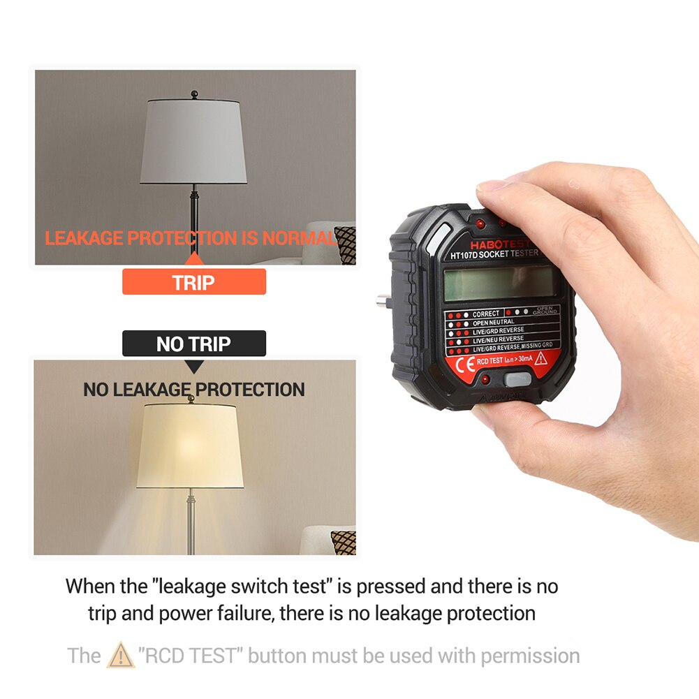 Electric Fault Checker Circuit Line Plug Socket Voltage Outlet Tester Finder Advanced Circuit Line Wall Plug Finder
