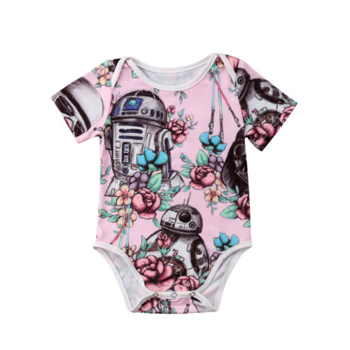 0-18M été cool mignon -né fille garçon vêtements robot body à manches courtes coton vêtements vêtements