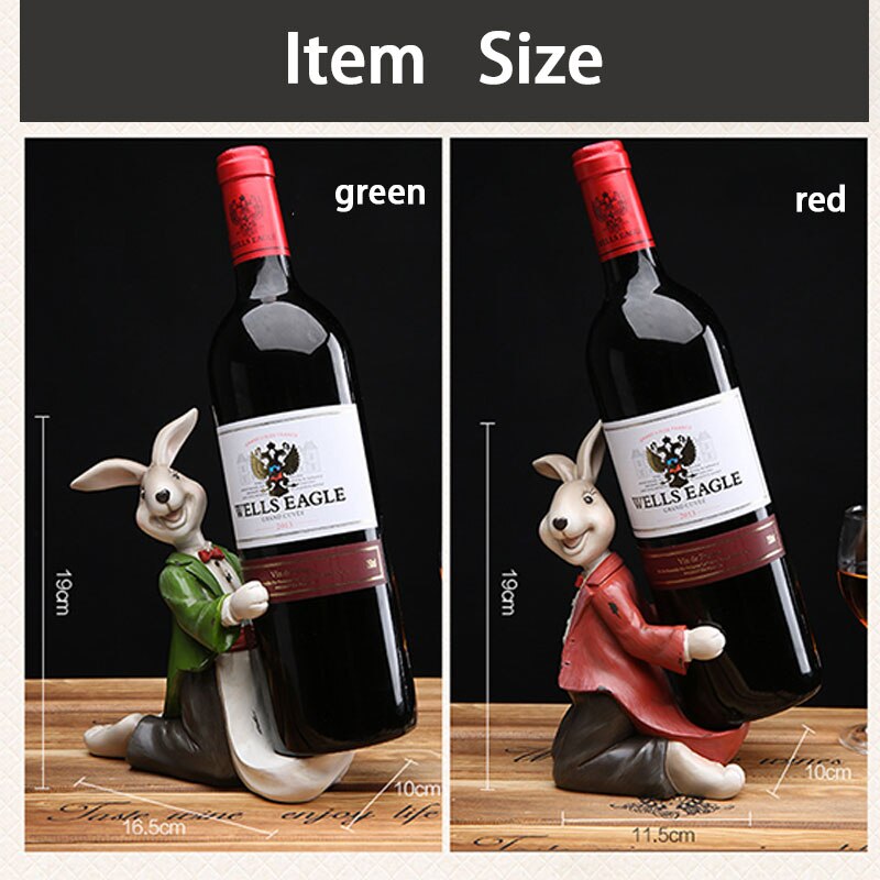 Knielen Rabbir Glaswerk Wijnfles Houders Voor Huisdecoratie Woonkamer Wijnkast Decoratieve Display Magazijnstellingen