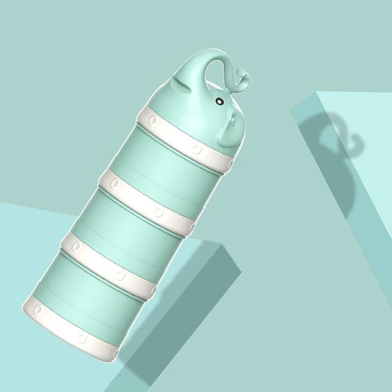 3 Layer Baby Food Storage Box Portable Mini Baby Feeding Milk Powder Container Organizer Box Food Storage Container: green E02