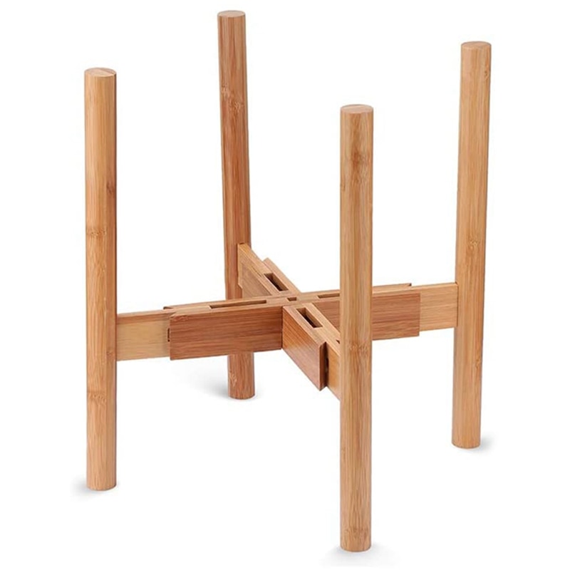 Erweiterbar Anlage Halfter Bambus Holz Blumentopf Anzeige-ständer Topf Gestell für drinnen und draussen, bis zu 12 Zoll Pflanzer: Ursprünglich Titel