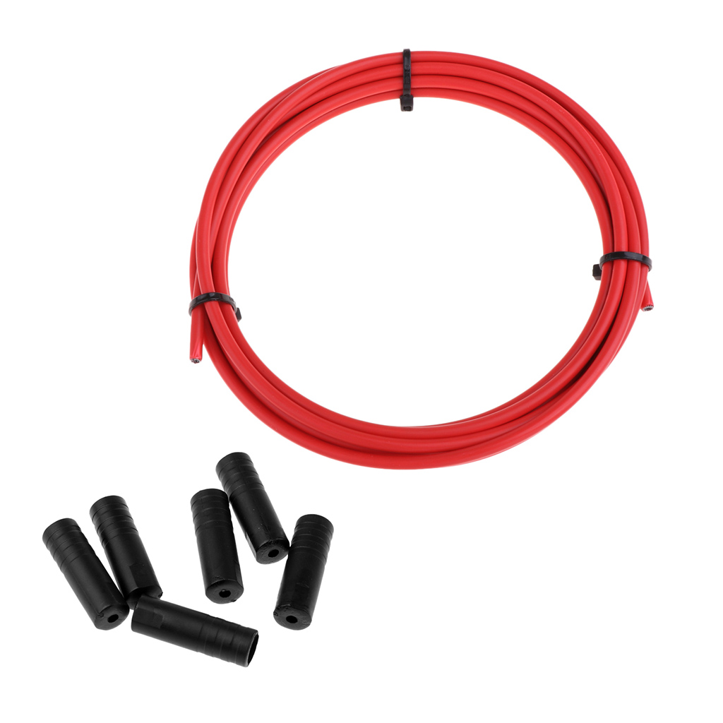 Cable de cambio de marchas para bicicleta de montaña, cubierta de manguera, tapas de extremos, consejos engarzados, duradero y de alta dureza, 9,7 pies por rollo: Red