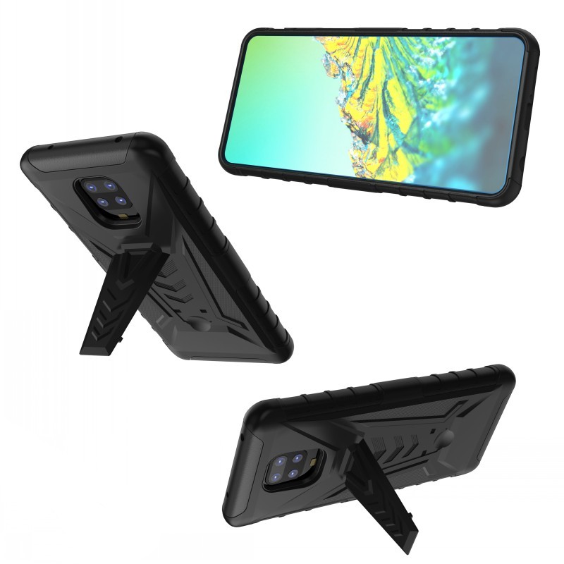 Odporny na wstrząsy pokrowiec do Xiaomi Redmi Note 10 Pro 9T 9A 9C 9 POCO M3 Redmi Note 8 Pro hybrydowy pancerz stojak PC zaczep do paska pokrowiec na futerał