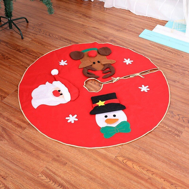 Alfombra configuras de Navidad Santa Claus ciervos esteras redondas decoración del Festival de Año alfombras rojas no tejidas falda del árbol de Navidad para