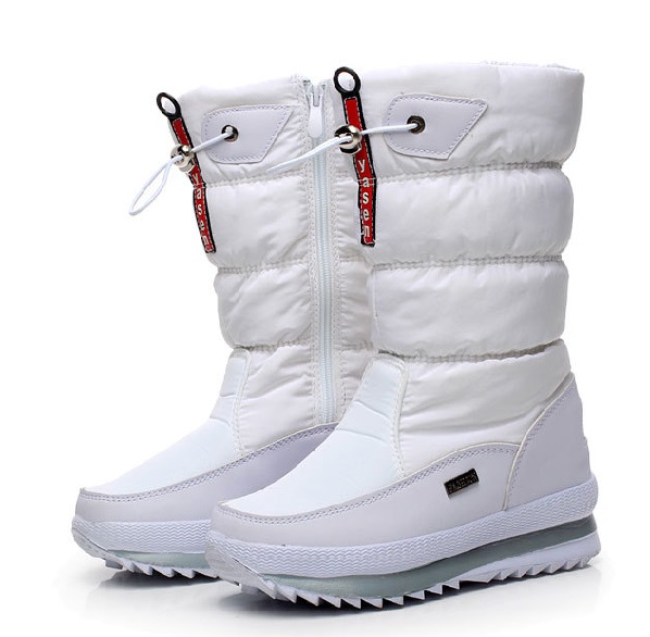 Women Snow Boots Platform Winter Boots Thick Plush Waterproof Non-slip Boots Women Winter Shoes Warm Fur Botas mujer: Ivory / 39