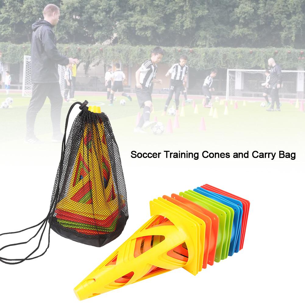 10PCS 23CM Football Training Obstacles Soccer Training Cones Hollow Durable Windproof Collapsible Soccer Cones