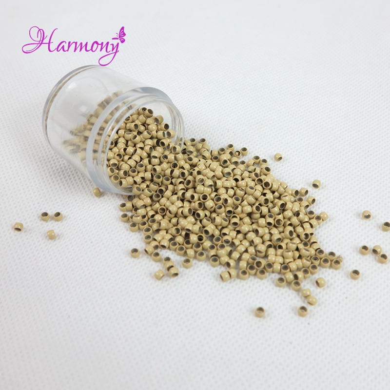 Cílios postiços cor loira 1000mm cobre nano, micro anel grânulos extensão de cabelo para nano anéis ferramentas para cabelo com 2.5 peças/jar